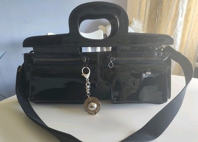 Original Gianfranco Ferré Lackleder Handtasche Schultertasche