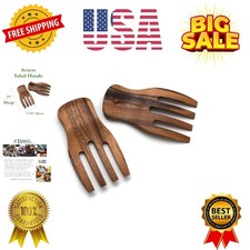 Acacia Salad Hands, 3.75" x 7" x 1.88", One Pair