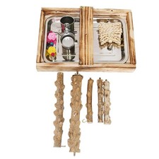 Bird Playground Cage Branch Perch Parrot Play Stand for Budgies Finch Macaw 