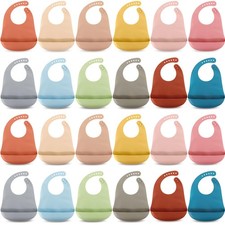 Best Tioncy 24 Pcs Silicone Bibs for Babies Toddlers Waterproof Adjustable Soft
