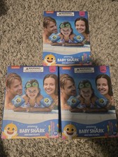 3 for 10 Pinkfong Baby Shark Inflatable Blue Arm Ring Floats Swimming Ages 2