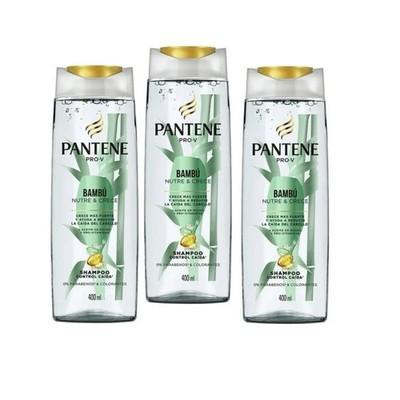 3 PACK PANTENE SHAMPOO BAMBU CONTROL CAIDA  400ml c/u