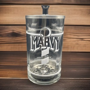 VTG Marvy No.6 Disinfectant & Germicide Barber Shop Glass Jar GUC