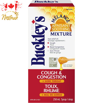 Buckley s Soothing Mixture Cough Syrup Congestion & Sore Throat 250 mL