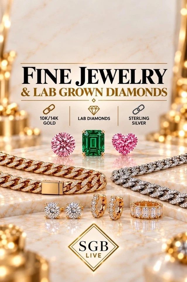 💎 10K, 14k GOLD JEWELRY -  $1 STARTS! - LAB DIAMONDS