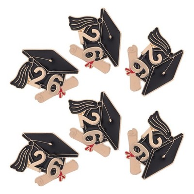  6 Pcs Graduation Party Favor Backpack Jewelry Pin Commemorative Lapel