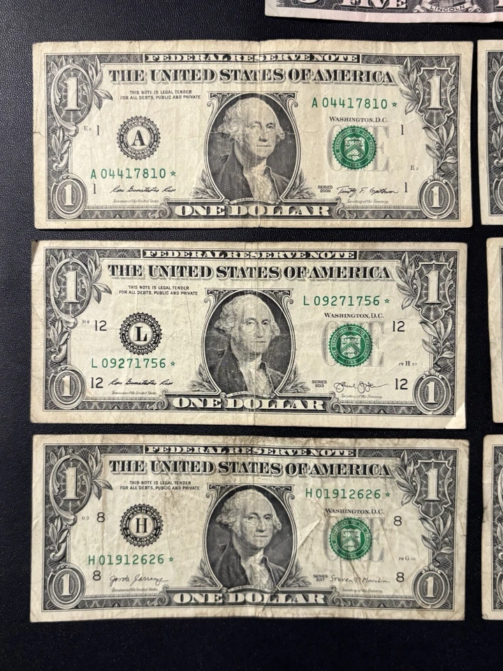 US $1 $5 Star Notes Replacement Bills Collection/Lot 2009 2013 2017 Circulated - Image 3 of 4