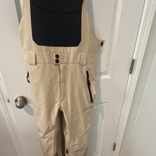 Obermeyer Perseus Women's Snow Bib Pants Size S Beige Ski Snowboard