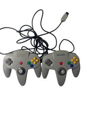 Lot of 2 Original OEM Nintendo 64 Controllers  Gray  Model NUS-005 Parts Only 