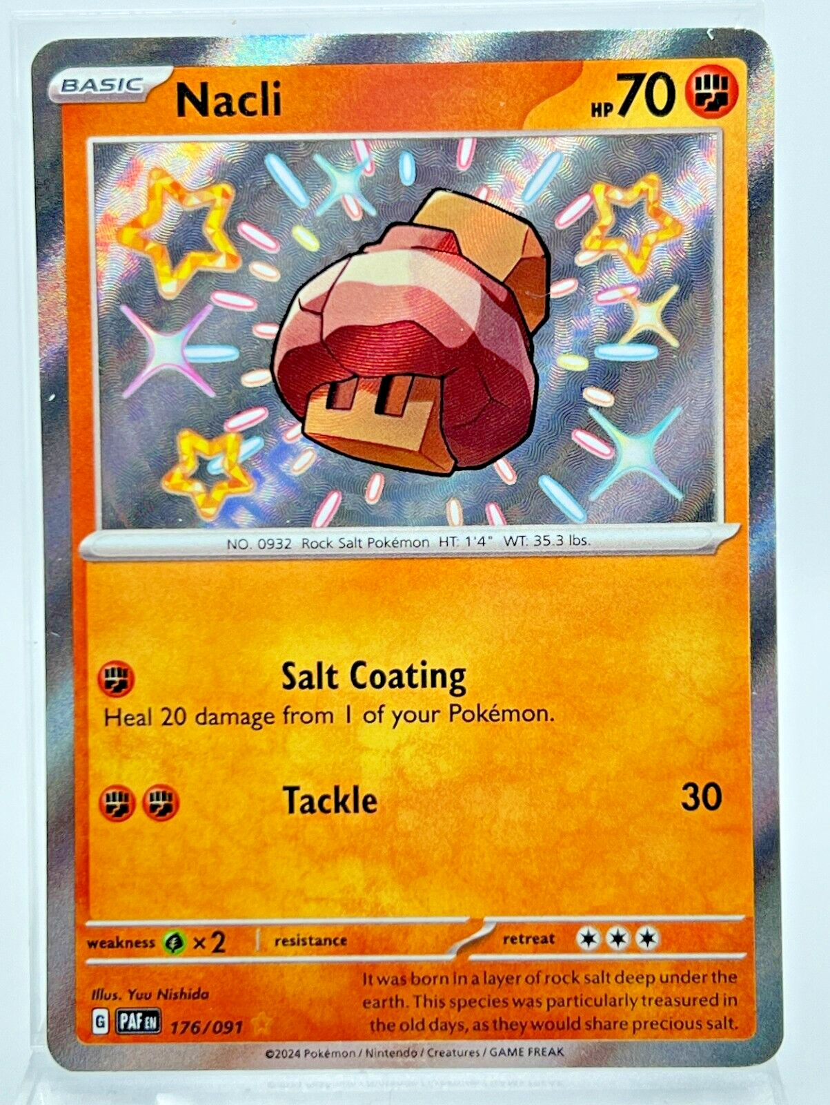 Nacli Shiny Rare 176/091 Pokémon Card 2024 Paldean Fates