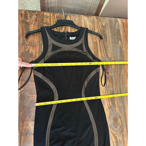 Cache Gown Evening Dress Sleeveless Formal Maxi Black Gold Accents Size 2 - Picture 7 of 13