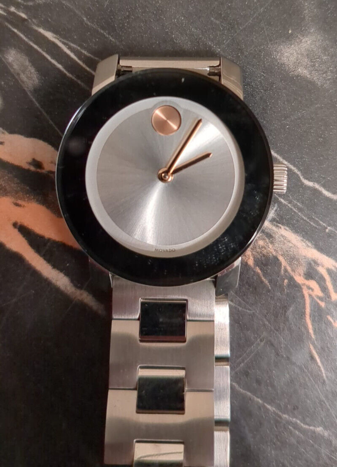 Movado Women's Watch Stainless Steel Bold Silver Dial Swiss Quartz 30mm