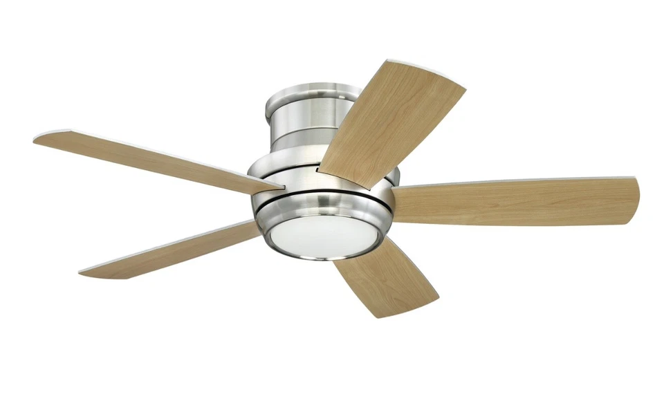 Craftmade 44" Tempo Hugger Brushed Nickel LED Light Remote Ceiling Fan - Image 2 of 2