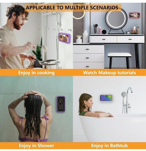 Wasserdichte Dusche Telefon Halter 360° Drehung Dusche Handy Hülle 4"-6,8" Handy - Bild 5 von 7