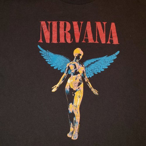 Sz Large Mens Hot Topic Nirvana In Utero T-Shirt Angel Graphic Grunge Rock Kurt