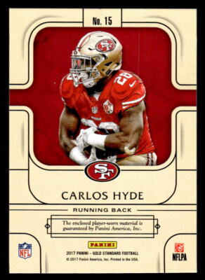2017 Gold Standard #15 Carlos Hyde Gold Rush Jersey /99 | eBay 2017 Gold Standard #15 Carlos Hyde Gold Rush Jersey /99 | eBay