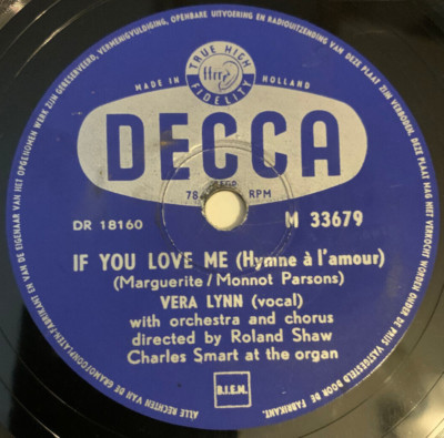 Vera Lynn   If You Love Me (Hymne À L'Amour) / Beautiful Isle Of Somewhere