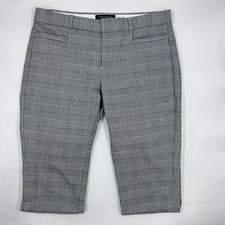 Banana Republic Womens Sloan Plaid Pants Size 6P Gray Stretch Slim Fit Pant