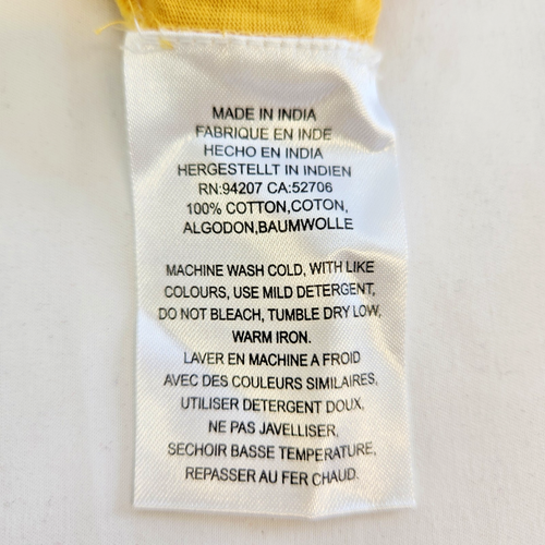 Caterpillar Mens CAT Logo Yellow Graphic T-Shirt Back Reflective Strip Size XL - Picture 9 of 10