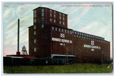 1910 Monarch Elevator Co Building Minneapolis Minnesota Vintage Antique Postcard