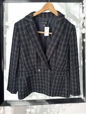 Ann Taylor Tweed Double Breast Blazer Jacket Size 4 NWT