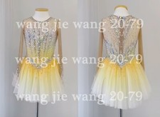 Ice Figure Skating Dress Figure Skating Dress For Competition yellow dyeing