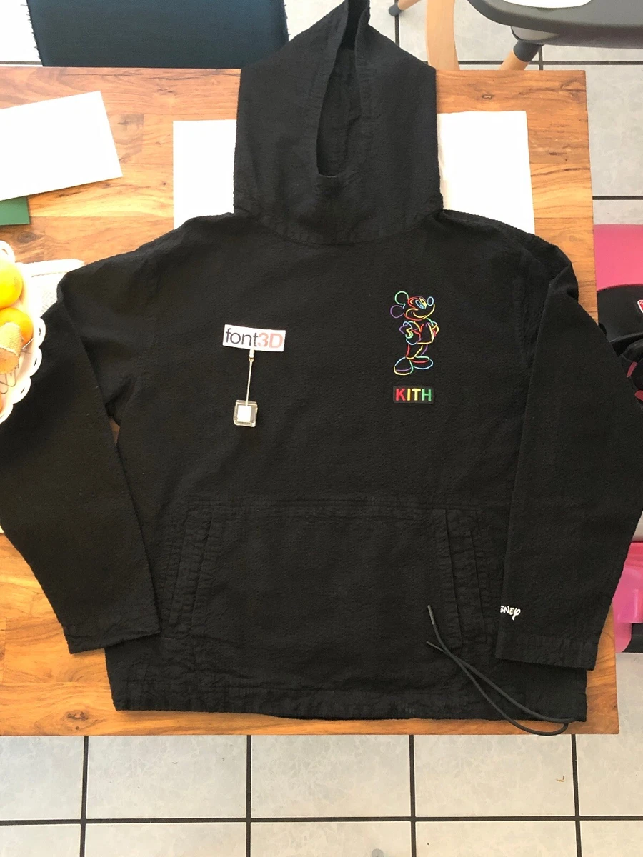 KITH x Disney Seersucker Harrison Pullover Hoodie - Black Size