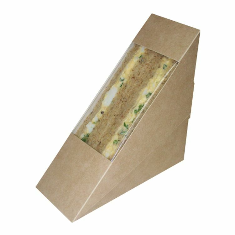 50 x Kraft Cardboard Standard Sandwich Wedge Plain Brown Kraft Standard Fill