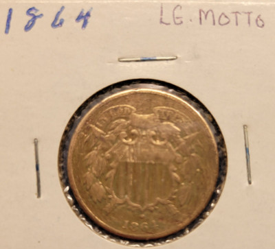 1864 Two Cents Piece Very Nice VF Philadelphia Mint Graded Fairly