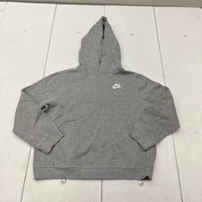 Nike Gray Club Fleece Standard Fit Pullover Hoodie Youth Boys Size Medium