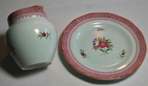 Adams Lowestoft Creamer & 6" Plate Made in England English Ironstone Calyx - Picture 3 of 7