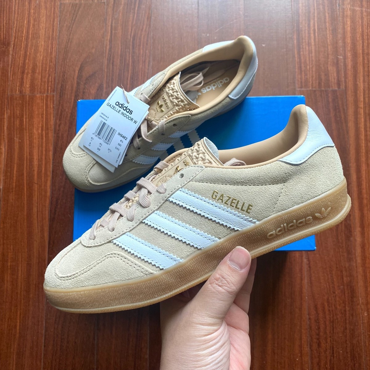 adidas Gazelle Indoor Magic Beige Gum Mens Womens Sneakers