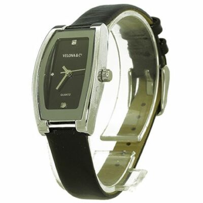 Velona Damenuhr Silber. mit Kristallen. Lederarmband. 34,90   NEU
