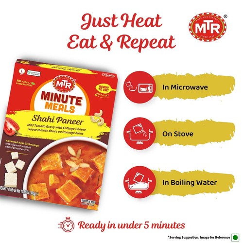 MTR Minute Meals Ready To Eat - Shahi Paneer 300g (Pack of 6 ) - 第 5/7 張圖片