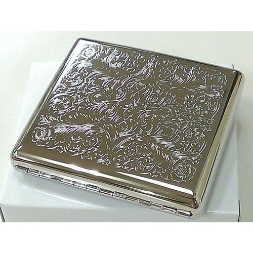 Arabeske Muster Zigarettenetui 20 Aufbewahrung Silber Edelstahl Tsubota Pearl - Bild 2 von 6