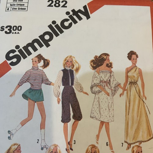 Vintage Simplicity Barbie Doll Clothes Sewing Pattern 282 - Picture 3 of 5