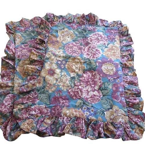 Vintage Wamsutta Standard Sham Pair of 2 Floral Print Ruffle Percale Made In USA - Picture 4 of 13