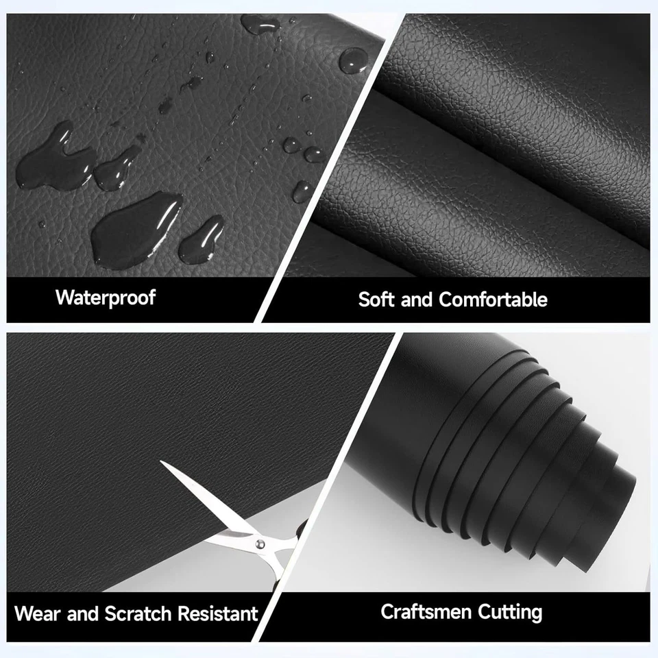 Tela de vinilo marino de 54" de ancho para tapicería de coche de cuero grueso resistente al agua/desgarro Foto 4 de 4