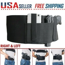 Tactical Belly Band Holster Concealed Carry Hand Gun Hunting Pistol Waist Belt