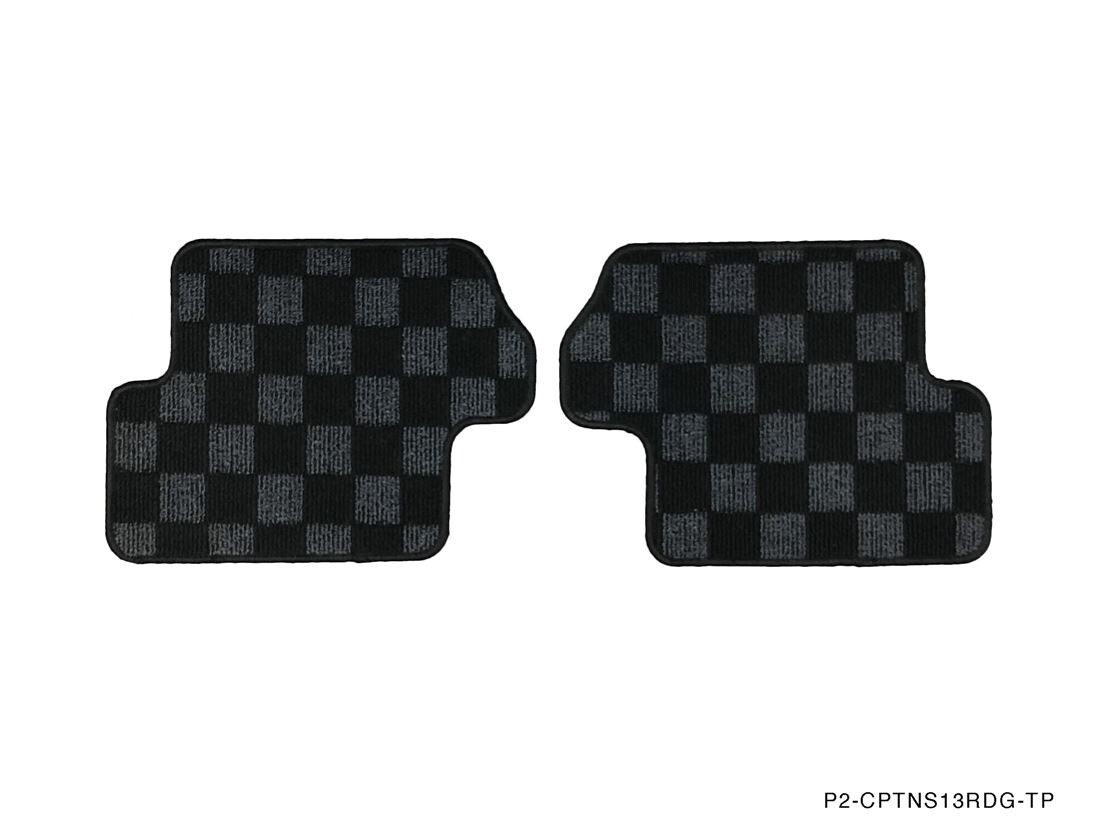 P2M REAR Checkered Flag Race Carpet Floor Mats Silvia 240sx