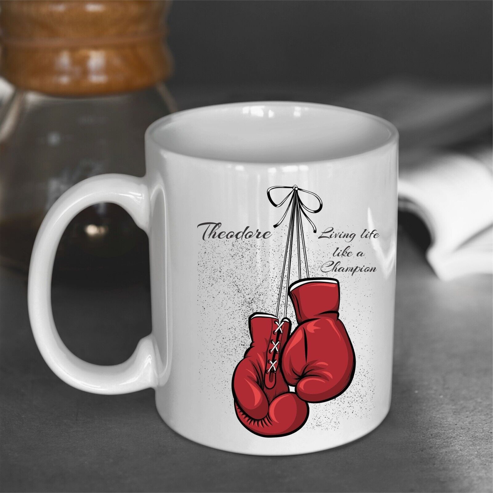 Personalised Boxing Mug Gloves Fight Night Boxing Lovers Gift Coffee ...