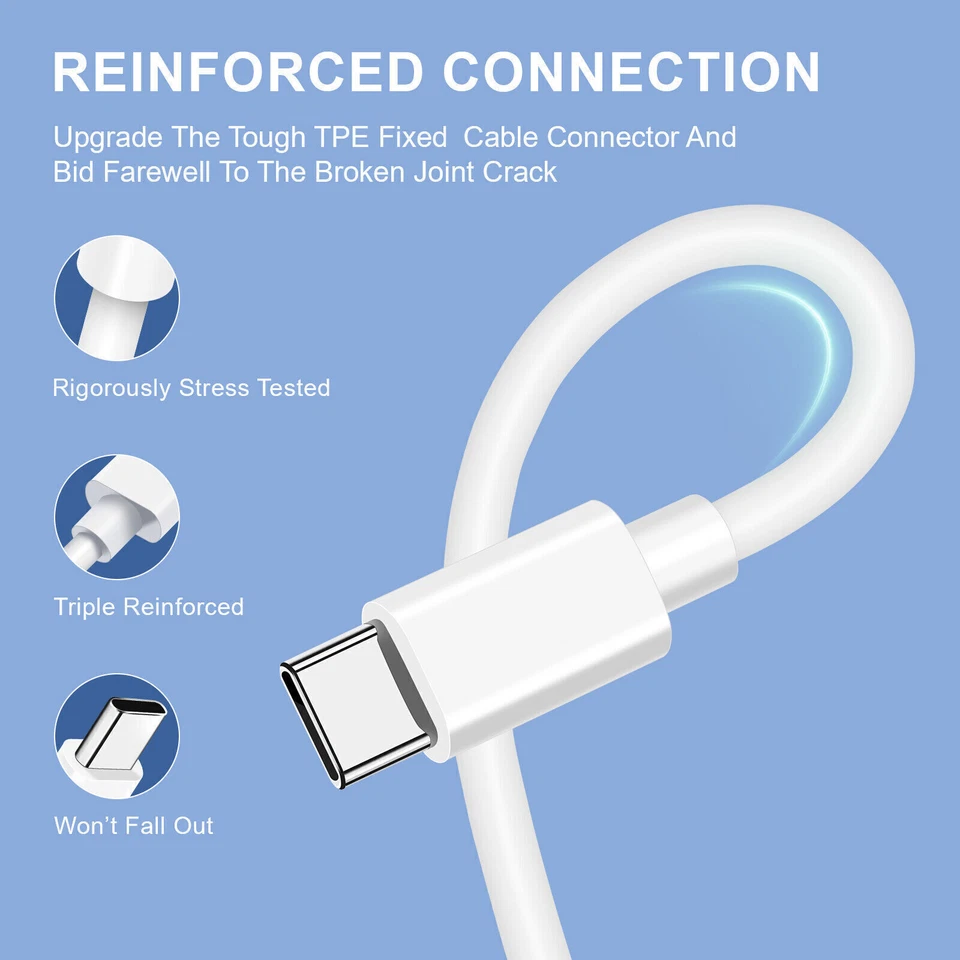 USB-C to USB C Type-C Fast Charging Data SYNC Charger Cable Cord 3/6/10FT lot - Image 3 of 4