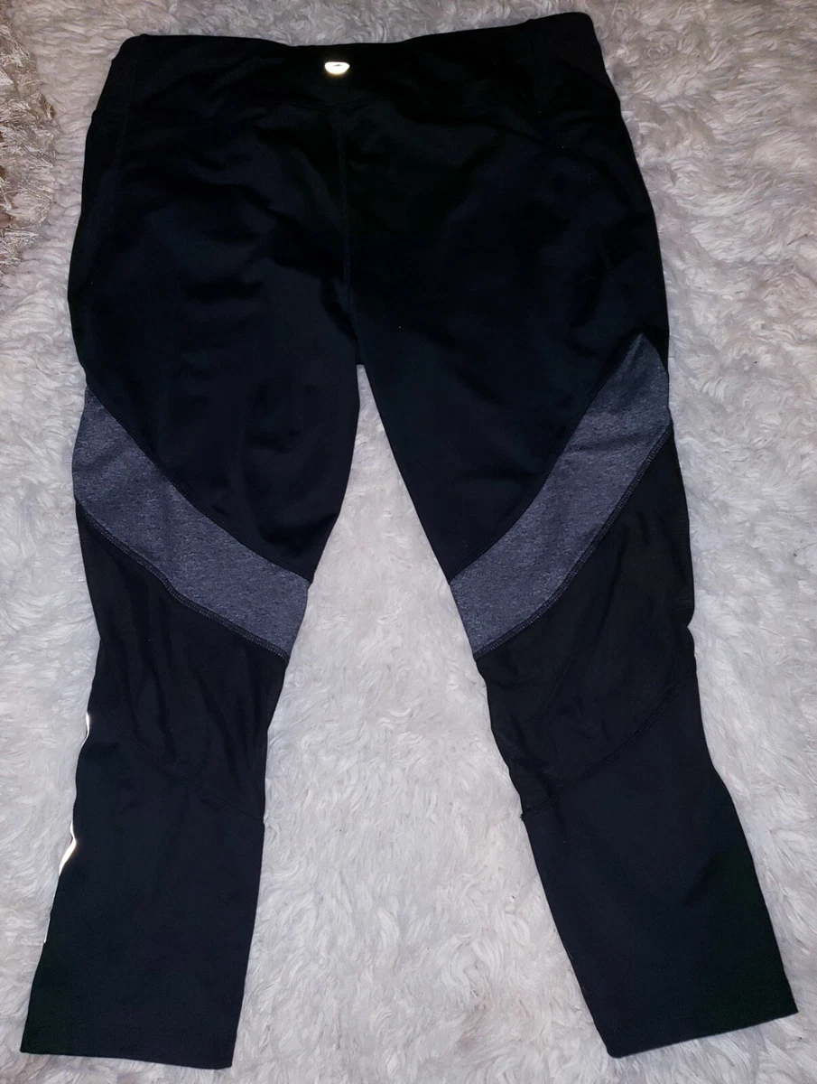 Avia Mesh Leggings Gym Workout Black Pants Womans Large