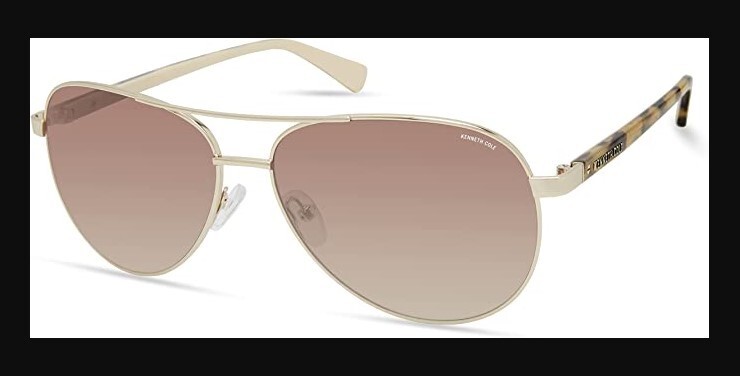 Kenneth Cole New York gold aviator sunglasses - brown gradient lenses | MSRP $79 Aviator Sunglasses & Eyeglasses – tagged  main image 3
