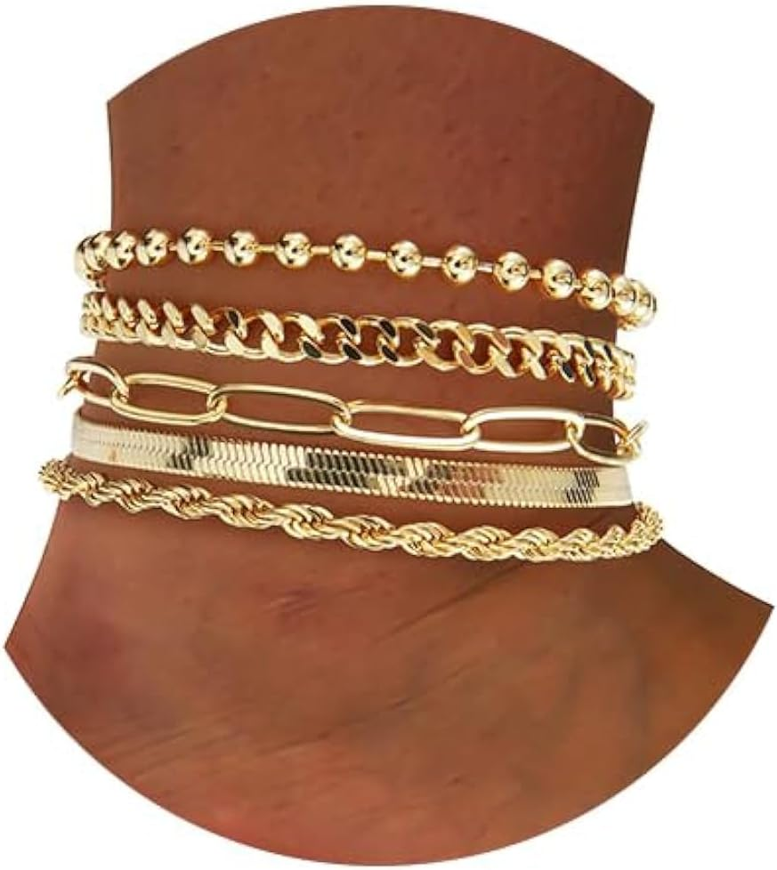 14K Real Gold Extra Large Dainty Anklets for Women with Big Ankles