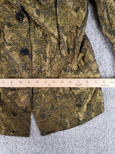 Barbara Bates Vintage 80's Jacket Lace Metallic Gold Large - Picture 5 of 10