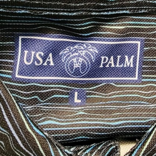 USA Palm Pique Stretch Polo Night Tide Short Sleeve Shirt L - Picture 4 of 10