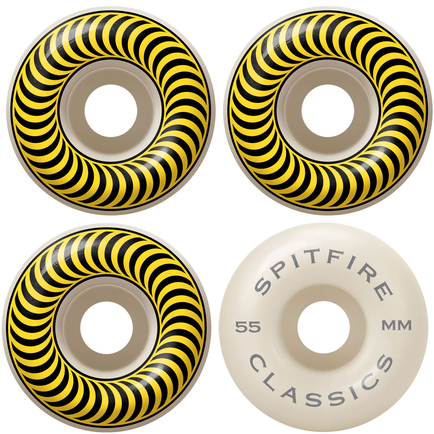 Spitfire Skateboard Wheels with Hybrid Ceramic Bearings Classics White 99A