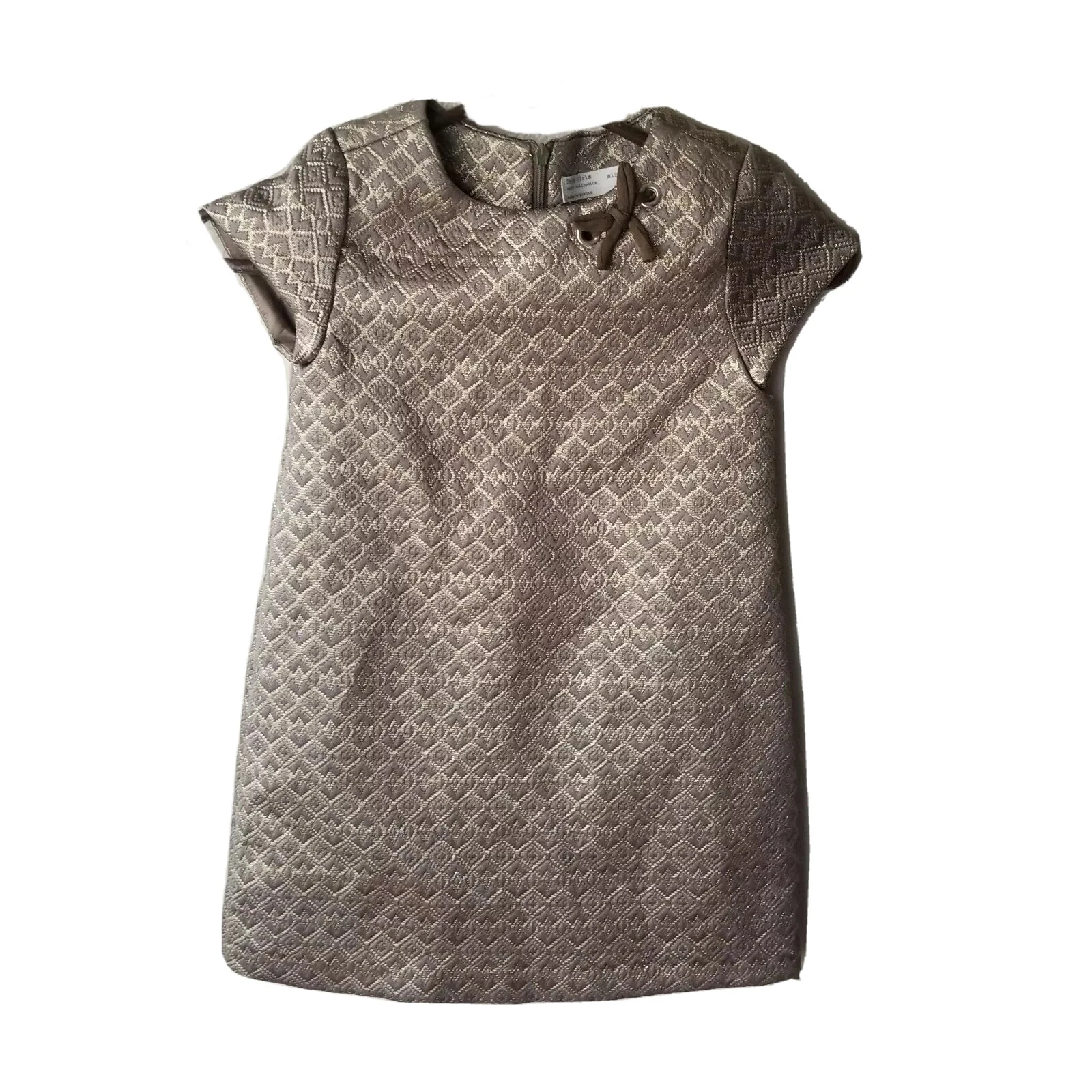 Zara Kids Girl's Party Holiday Wedding Dress Gold/ Beige Size 6-7 Yrs. Old