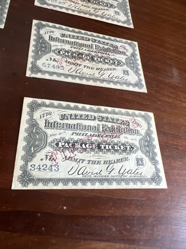 5 1876 Philadelphia Centennial Internationale Ausstellung Paket Tickets - Bild 6 von 15